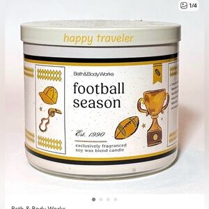 Bath & Body Works Football Season Candle with Gold Accents